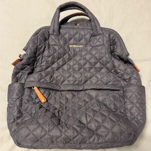 MZ Wallace Quilted Charcoal Backpack
